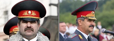 Найденко (справа) называли двойником министра внутренних дел Кулешова (слева).