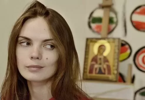 Aksana Šačko. Kadr sa stužki «Ja — FEMEN».