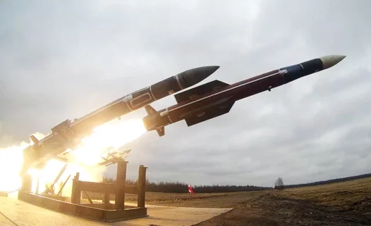 Испытания опытных образцов зенитных управляемых ракет 9М318 разработки белорусского НПООО «ОКБ ТСП», предназначенных для модернизированного ракетного комплекса «Бук-МБ2» («Бук-МБ3К»), февраль 2020 года. Фото: Госкомвоенпром