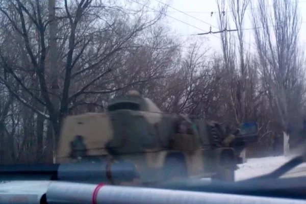 Браніраваная машына ГАЗ-3937 «Воднік» у складзе сіл «ЛНР» 10 студзеня 2015 года; кадр з відэа.