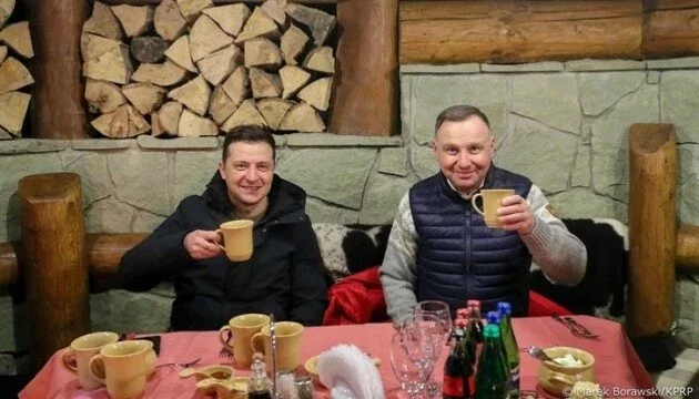Владимир Зеленский и Анджей Дуда в начале 2022 года, еще до войны