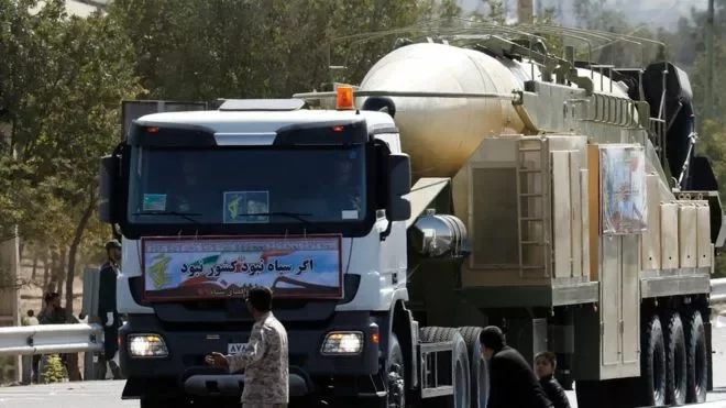Ракета «Хорремшехр» была впервые продемонстрирована в Тегеране в пятницу, в ходе военного парада. Фото ЕРА
