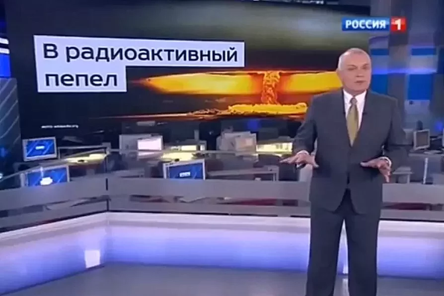 Резонанс получил случай, когда Киселев в прямом эфире телеканала «Россия-1» напомнил о возможности ядерной войны между Россией и США.