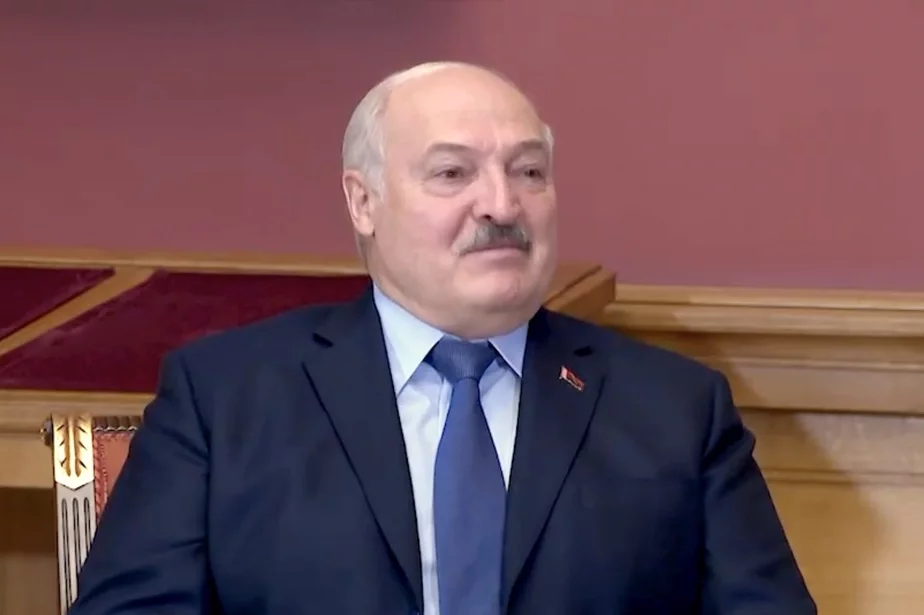 Александр Лукашенко на встрече с Владимиром Путиным в Петербурге. Скриншот из видео