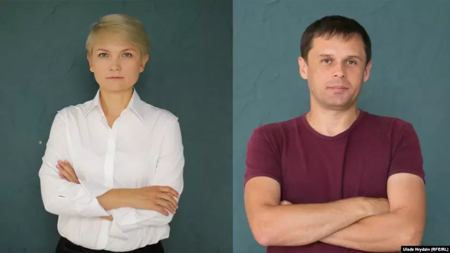 Журналисты Александра Дынько и Андрей Рябчик.
