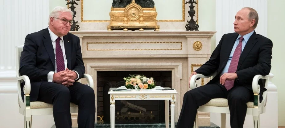 Франк-Вальтер Штайнмайер с Владимиром Путиным. 2017 год