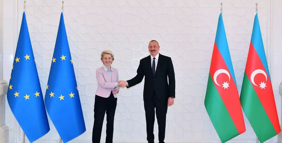 Урсула фон дер Ляйен и Ильхам Алиев. Фото: пресс-служба президента Азербайджана