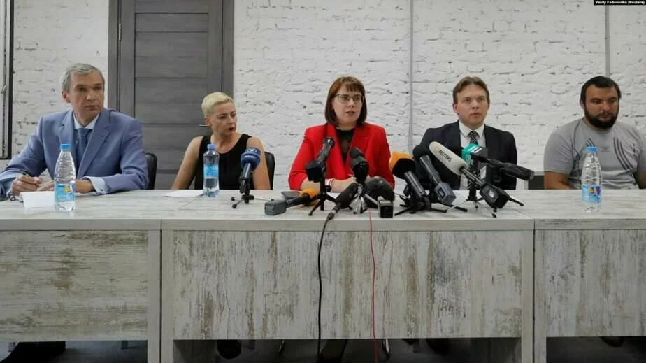 Президиум Координационного совета в августе 2020 года. Мария Колесникова и Максим Знак осуждены на большие сроки