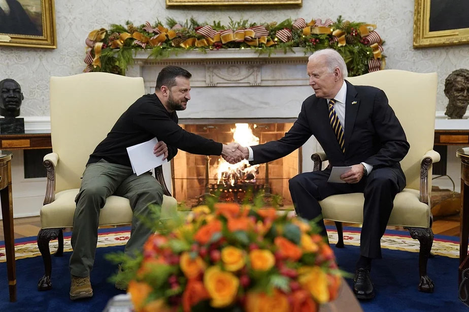 Uładzimir Zialenski z prezidentam ZŠA Džo Bajdenam. Fota: AP